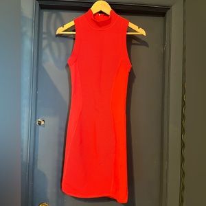 Parker mock-neck body con dress